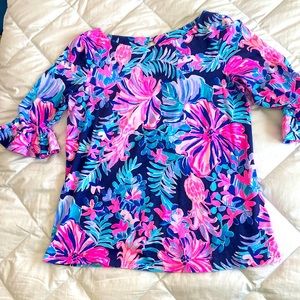 New Lilly Pulitzer cotton spandex knit top. Size 12/14